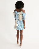 "Roundhouse" - Women's Open Shoulder A-Line Dress