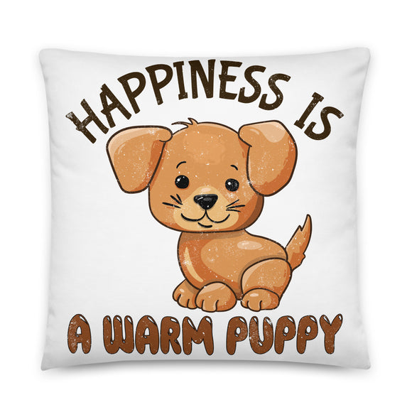 3_150 - Happiness is a warm puppy - Basic Pillow