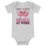 6_158 - Quiet please, genius at work - Baby short sleeve one piece