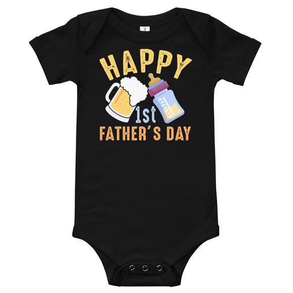 5 - Happy 1st Father's day - Baby short sleeve one piece