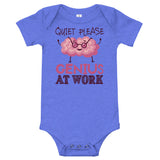 6_158 - Quiet please, genius at work - Baby short sleeve one piece