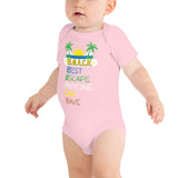 7_74 - B.E.A.C.H. Best Escape Anyone Can Have - Baby short sleeve one piece