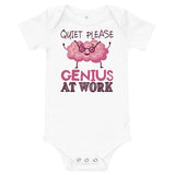 6_158 - Quiet please, genius at work - Baby short sleeve one piece