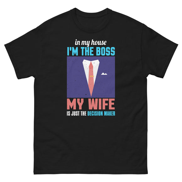 5_105 - In my house I'm the boss, my wife is just the decision maker - Men's heavyweight tee