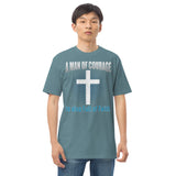 2_34 - A man of courage is also full of faith - Men’s premium heavyweight tee