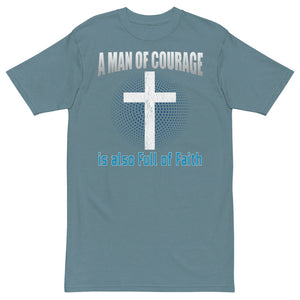 2_34 - A man of courage is also full of faith - Men’s premium heavyweight tee