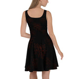 "Little Black and Red Peony" - Sleeveless Skater Dress