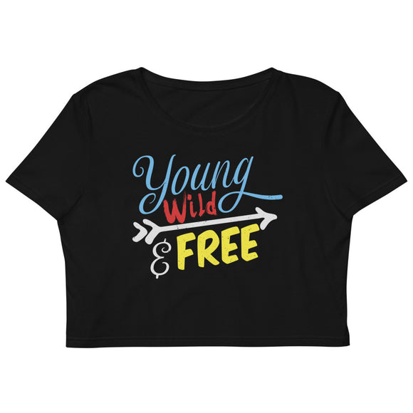 4_280 - Young, wild, and free - Organic Crop Top