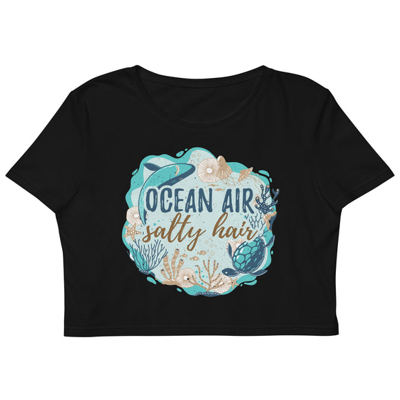 4_130 - Ocean air, salty hair - Organic Crop Top