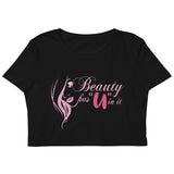 3_297 - Beauty has "u" in it - Organic Crop Top