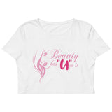 3_297 - Beauty has "u" in it - Organic Crop Top