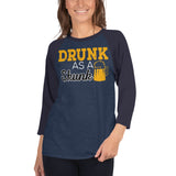 2_117 - Drunk as a skunk - 3/4 sleeve raglan shirt