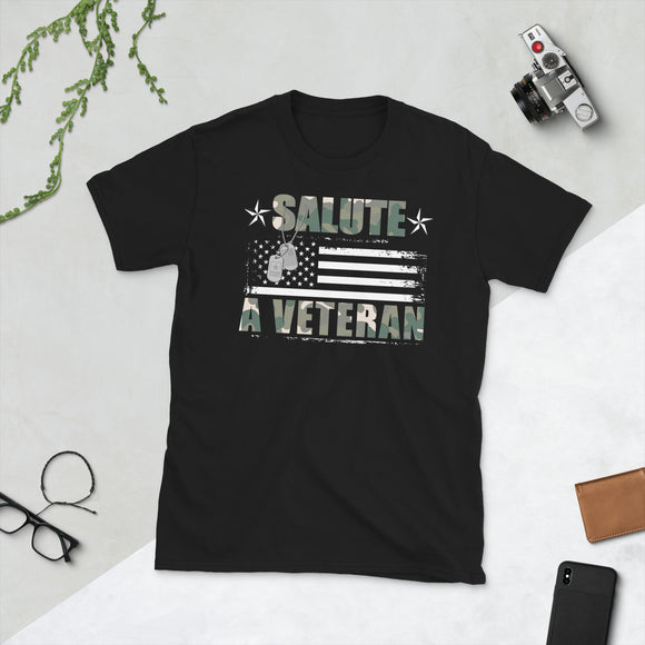 6_18 - Salute a veteran - Short-Sleeve Unisex T-Shirt