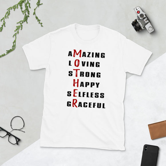 2 - Amazing, loving, strong, happy, self-less, graceful - Short-Sleeve Unisex T-Shirt