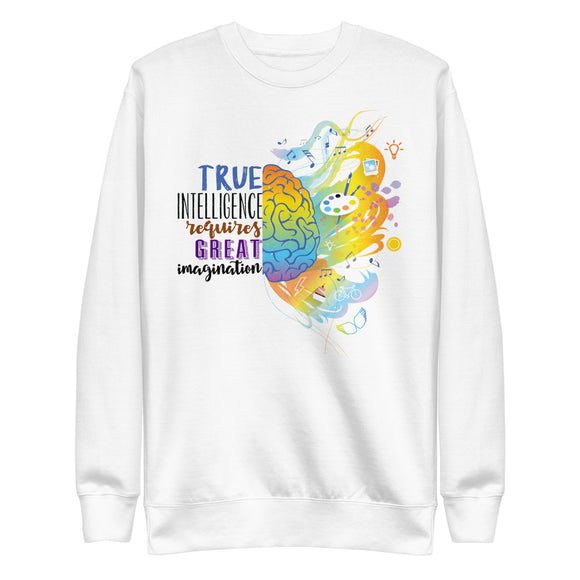 7_273 - True intelligence requires great imagination - Unisex Fleece Pullover