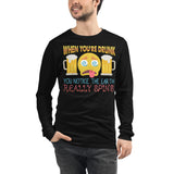 4_192 - When you're drunk, you notice the Earth really spins - Unisex Long Sleeve Tee