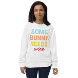 16 - Some bunny needs wine - Unisex organic sweatshirt