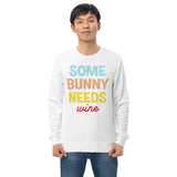 16 - Some bunny needs wine - Unisex organic sweatshirt