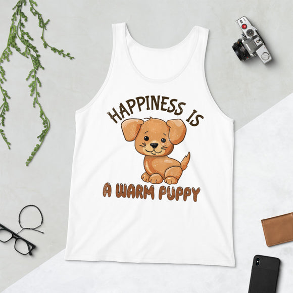 3_150 - Happiness is a warm puppy - Unisex Tank Top