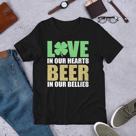 2 - Love in our hearts, beer in our bellies - Short-sleeve unisex t-shirt