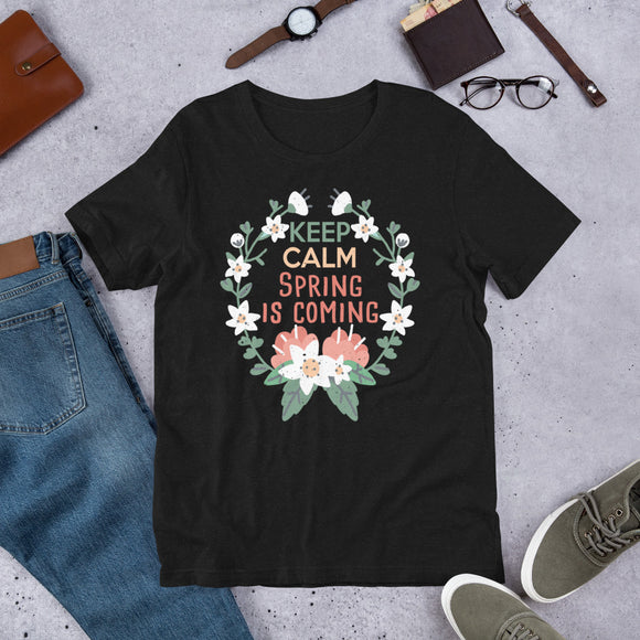 3_63 - Keep calm, Spring is coming - Short-sleeve unisex t-shirt