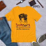 2_258 - Beauty is the shadow of God on the universe - Short-sleeve unisex t-shirt