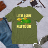 3_27 - Life is a game. Money is how we keep score. - Short-sleeve unisex t-shirt