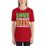 2 - Love in our hearts, beer in our bellies - Short-sleeve unisex t-shirt