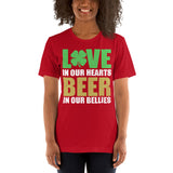 2 - Love in our hearts, beer in our bellies - Short-sleeve unisex t-shirt