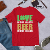 2 - Love in our hearts, beer in our bellies - Short-sleeve unisex t-shirt