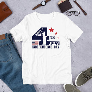 4 - "Happy 4th of July independence day" - Short-Sleeve Unisex T-Shirt