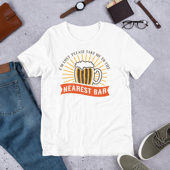 4_196 - I'm lost, please take me to the nearest bar - Short-Sleeve Unisex T-Shirt