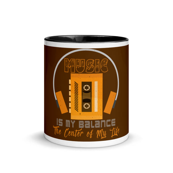 6_41 - Music is my balance, the center of my life - Mug with Color Inside