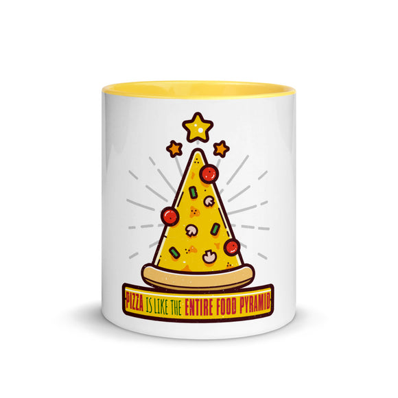 4_106 - Pizza is like the entire food pyramid - Mug with Color Inside