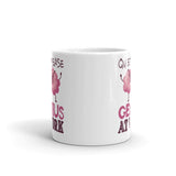 6_158 - Quiet please, genius at work - White glossy mug