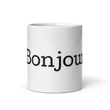 "Bonjour" - White glossy mug