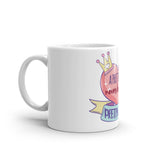 5_133 - A pretty face never beats a pretty heart - White glossy mug