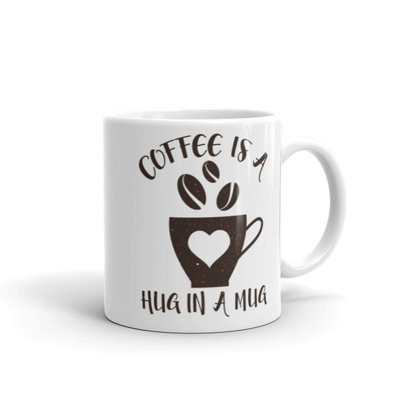 2_205 - Coffee is a hug in a mug - White glossy mug