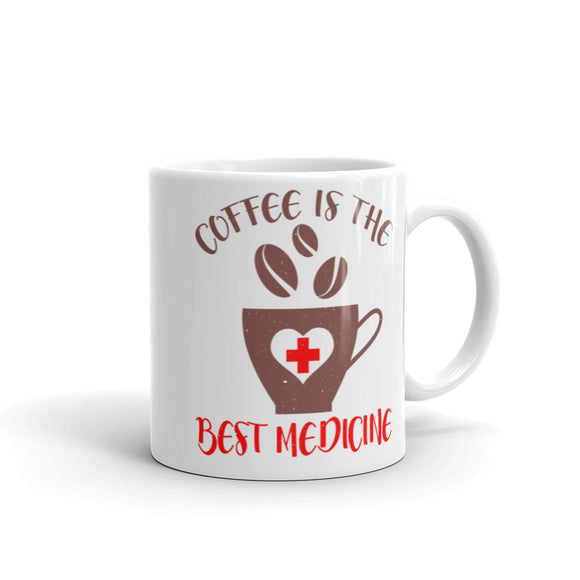 3_17 - Coffee is the best medicine - White glossy mug