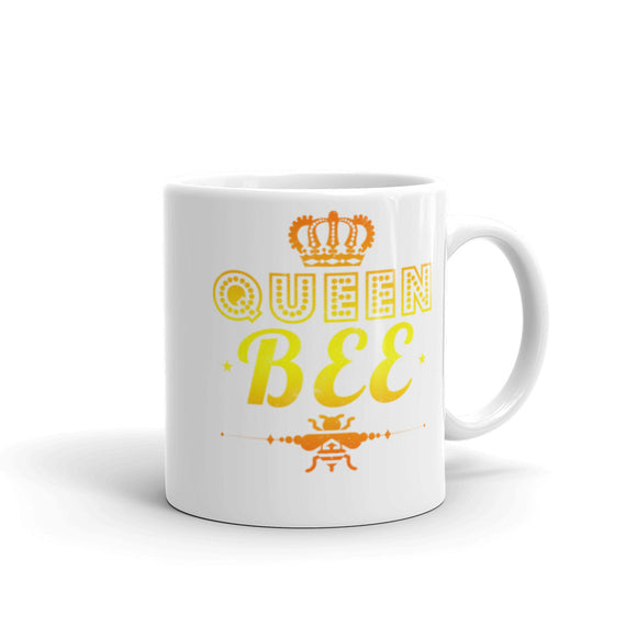 2_149 - Queen bee - White glossy mug