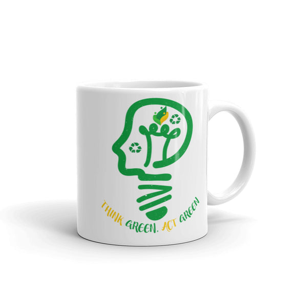 5_199 - Think green, act green - White glossy mug