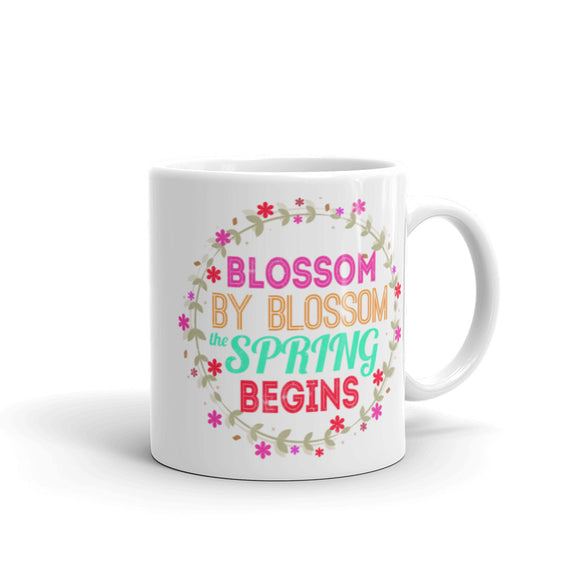 2_85 - Blossom by blossom the spring begins - White glossy mug