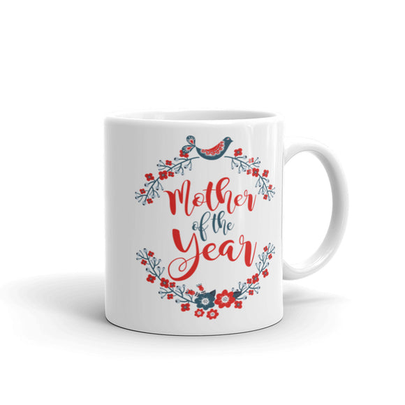 15 - Mother of the year - White glossy mug