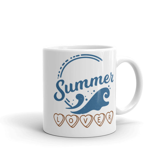 4_86 - Summer lover - White glossy mug