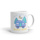 2_263 - Travel far enough you meet yourself - White glossy mug