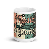 3_153 - Music is the shorthand of emotion - White glossy mug