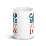 2_270 - Camp more, worry less - White glossy mug