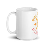 1_253 - Rise and shine, it's time for wine - White glossy mug