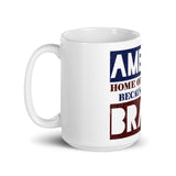 8 - Home of the free because of the brave - White glossy mug