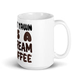 3_34 - A silent yawn is a scream for coffee - White glossy mug